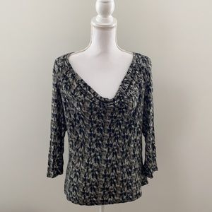 DKNY Jeans Drape-Neck Print